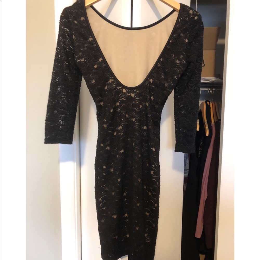Backless Black Lace Dress